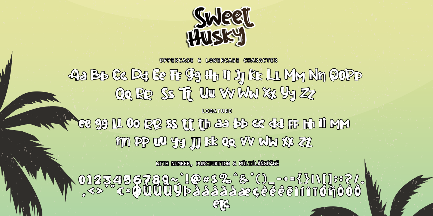 Przykład czcionki Sweet Husky Italic